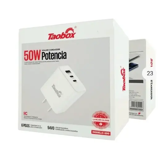 [CARGADOR] CLAVIJA 50W TAOBOX (C-200)